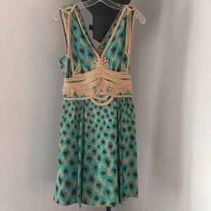 Designer Leopard Print Silk Dress. Worn 1 time.